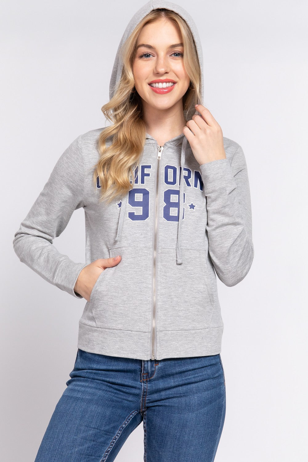CALIFORNIA Womens Zip Up Long Sleeve Pull Over