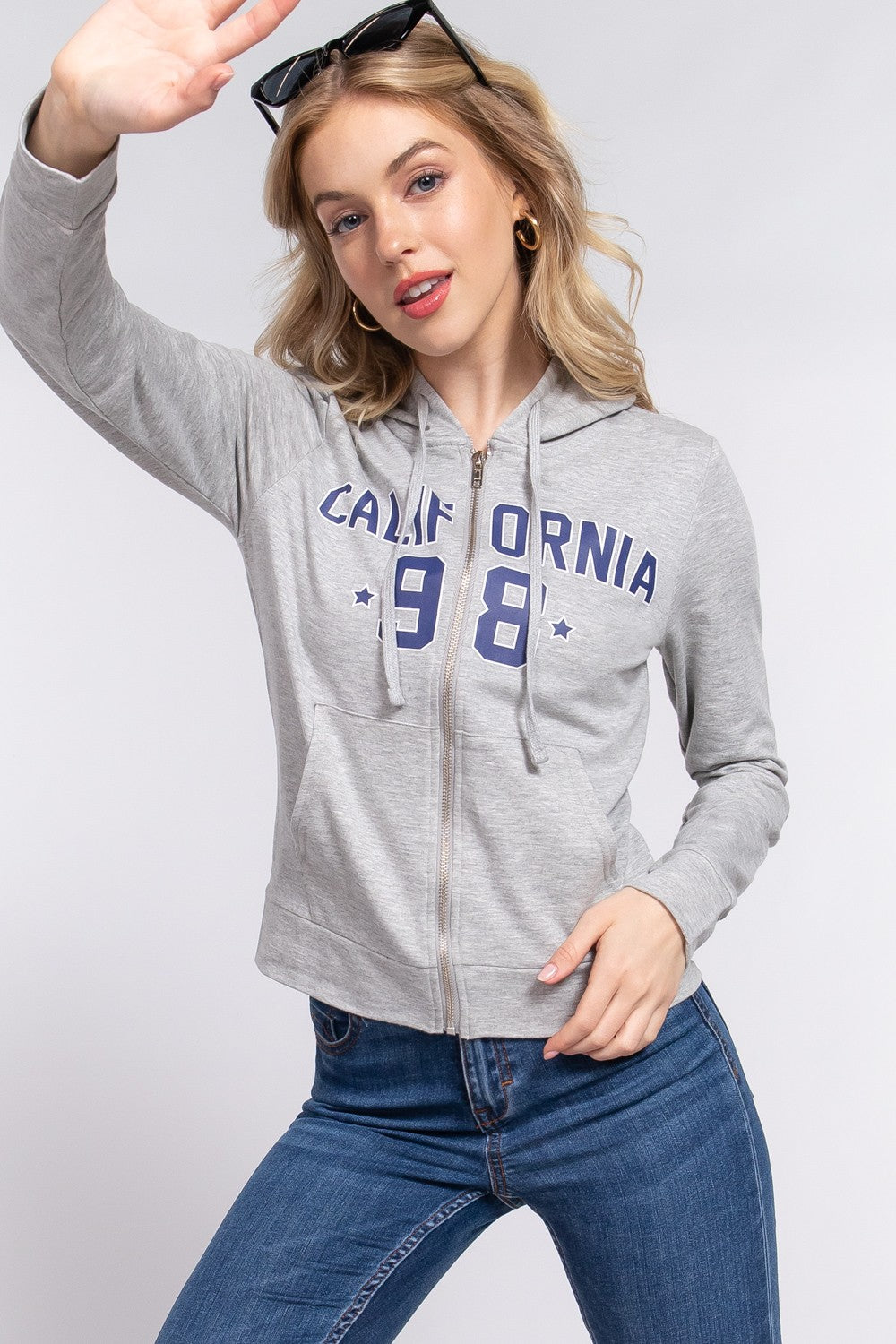 CALIFORNIA Womens Zip Up Long Sleeve Pull Over