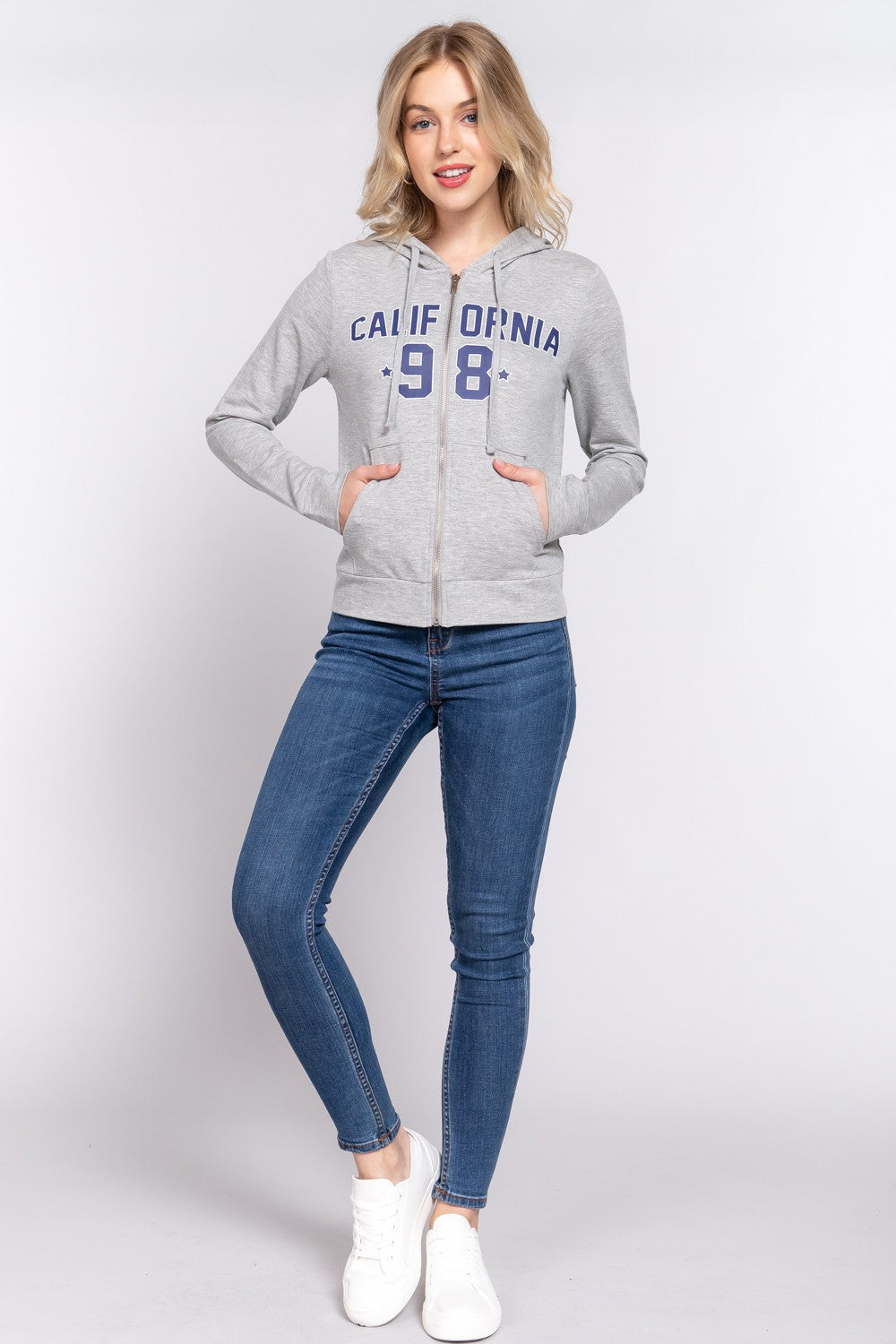 CALIFORNIA Womens Zip Up Long Sleeve Pull Over