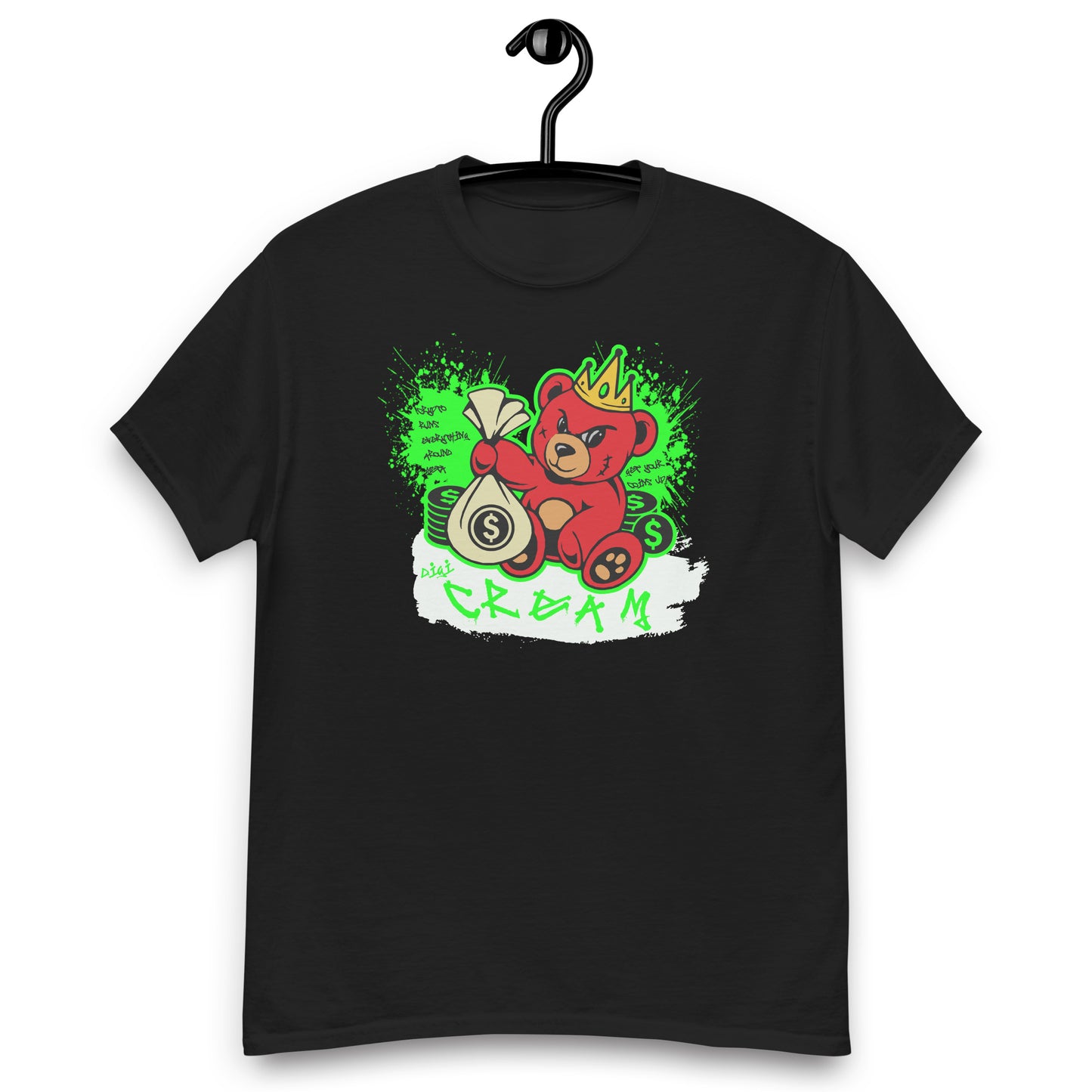 Crypto Runs Everything Around Meta - Digi CREAM Bear Get your coins up! Men's classic tee Blk