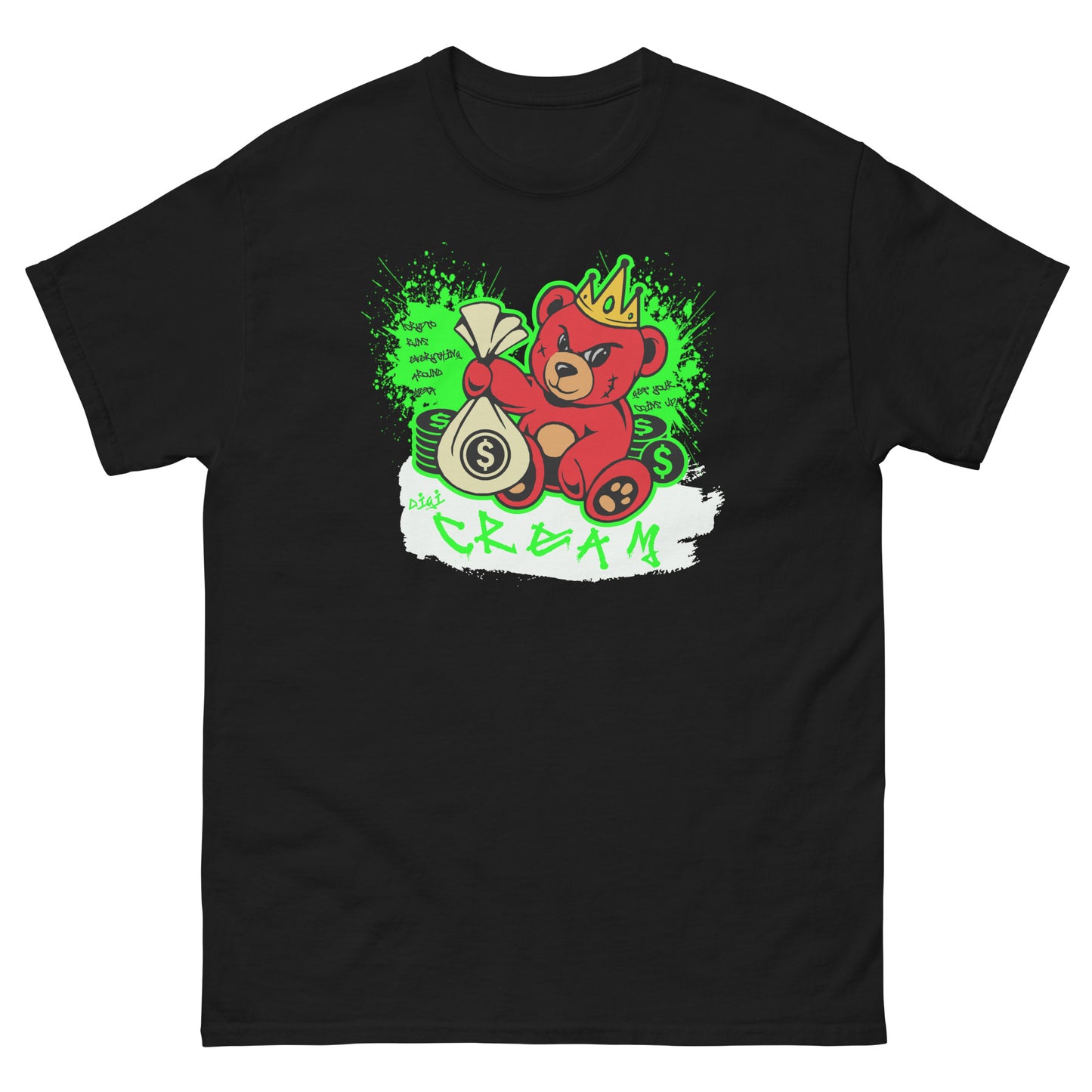 Crypto Runs Everything Around Meta - Digi CREAM Bear Get your coins up! Men's classic tee Blk